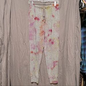 Aerie Heather Grey Joggers - custom tie dyed
